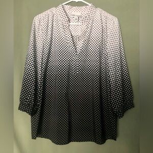 The Tog Shop Women's Black and White Ombré Blouse ~ SZ PL